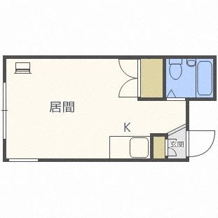 グランメール琴似(ワンルーム/2階)の間取り写真