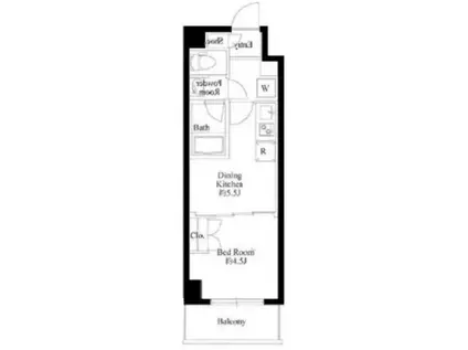 ハーモニーレジデンス高田馬場(1DK/1階)の間取り写真