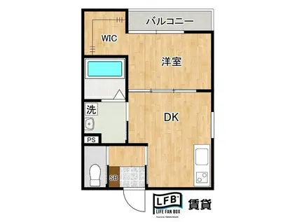 春風MINATO 1ST PIER(1DK/2階)の間取り写真