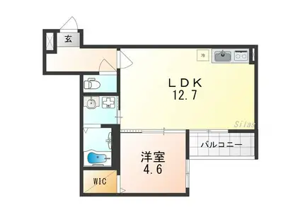 GRAND CIEL(1LDK/1階)の間取り写真