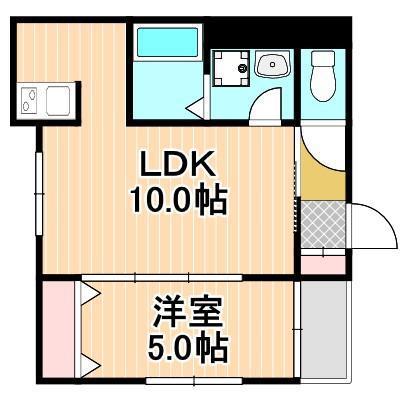 プラスドア北千住(1LDK/2階)の間取り写真