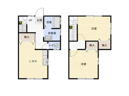 グランパレスロココ2号館(2LDK/1階)の間取り写真