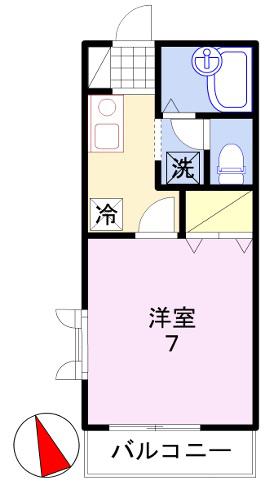 ハイツ緑苑(1K/1階)の間取り写真