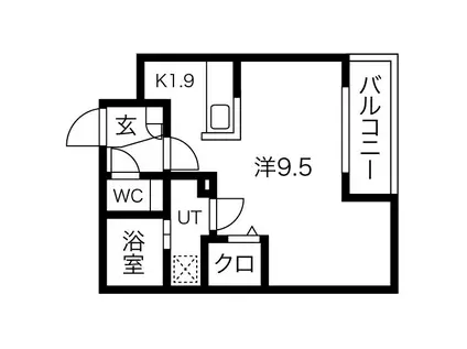 STRAHL澄川(ワンルーム/1階)の間取り写真