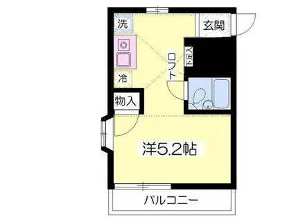 グレイスハイム朝霞(ワンルーム/2階)の間取り写真