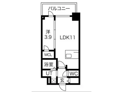 プレサンス京町堀(1LDK/3階)の間取り写真