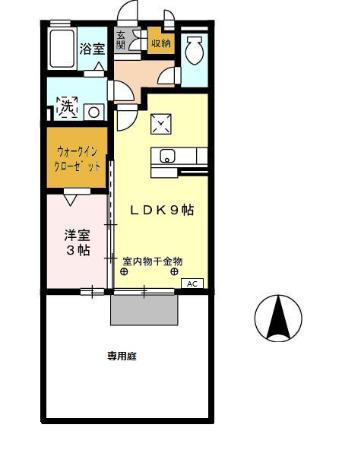 TWILIGHT(1LDK/1階)の間取り写真