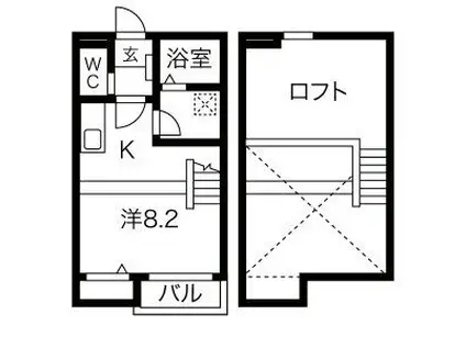 CALM矢田(1K/1階)の間取り写真