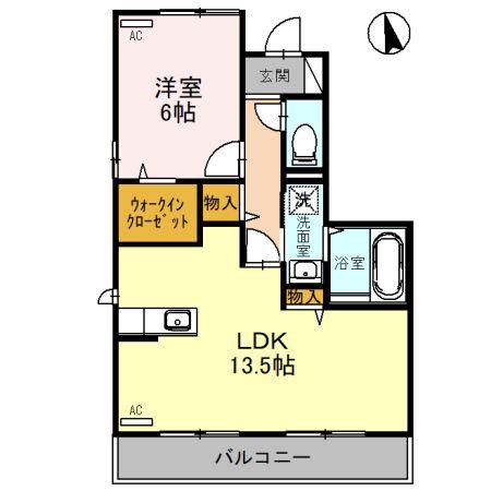 セジュールハッピータウンA(1LDK/1階)の間取り写真