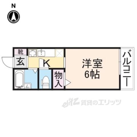 フルール22(1K/2階)の間取り写真