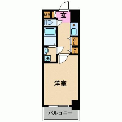 エイペックス内本町(1K/12階)の間取り写真