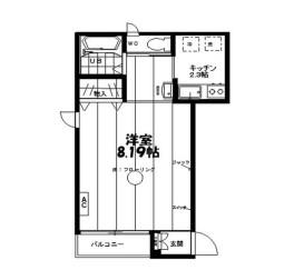M-FLAT(1K/1階)の間取り写真