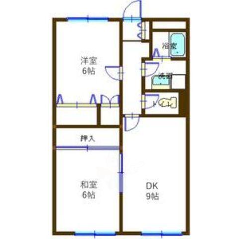 ジョイタウン北条(2LDK/2階)の間取り写真