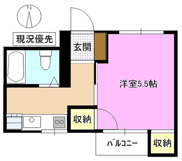コーポ丸山(1K/2階)の間取り写真