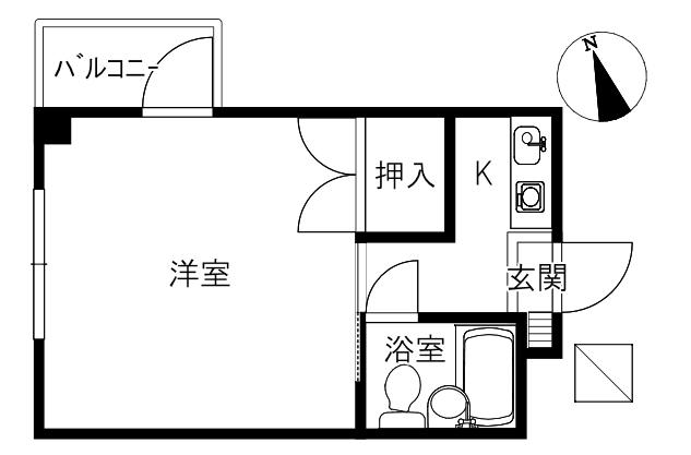 イルソーレ(1K/3階)の間取り写真