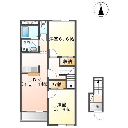 サンコーポ2号館(2LDK/2階)の間取り写真