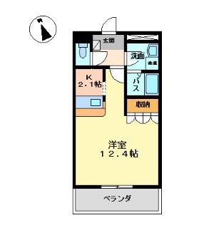 グレイスパレス(1K/1階)の間取り写真