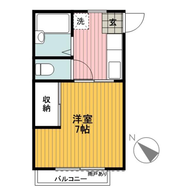 ハイライズ大口(1K/2階)の間取り写真