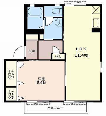 グランメールA(1LDK/2階)の間取り写真