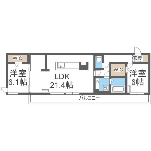 リトルノナチカ(2LDK/2階)の間取り写真