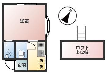 シャトリエ8(1K/1階)の間取り写真
