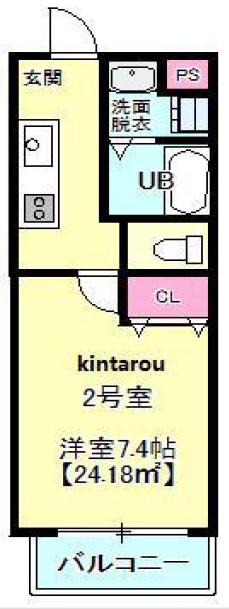 ウイングテラス前原(1LDK/2階)の間取り写真