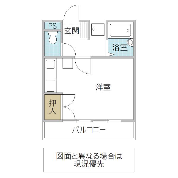 グランパルAZII(ワンルーム/3階)の間取り写真