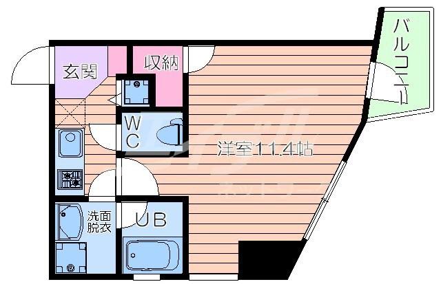 レジデンス本町エコロジー立売堀レジデンス(1K/11階)の間取り写真