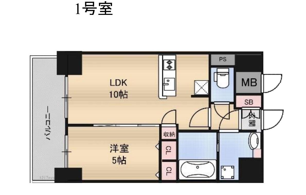 CAVANA梅田北(1LDK/8階)の間取り写真