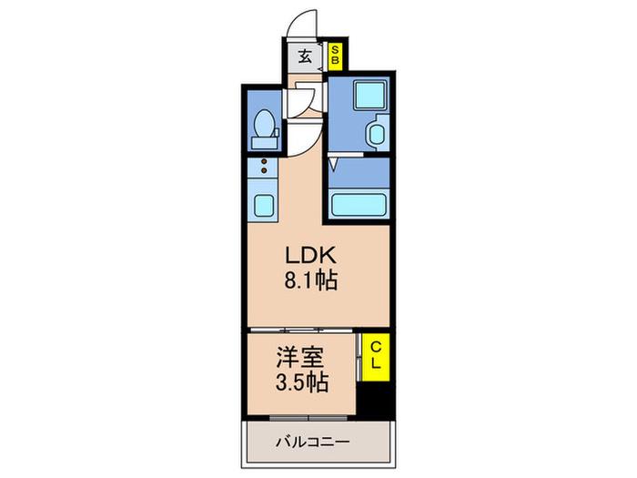 LIVIAZ KOBE LAMER(1LDK/6階)の間取り写真