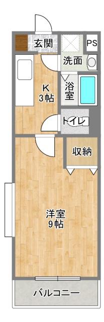 アイフォレスト(1K/3階)の間取り写真