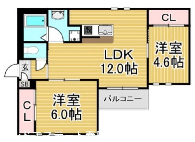 Kファースト(2LDK/2階)の間取り写真