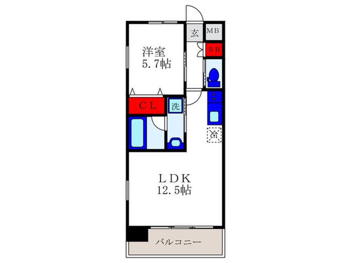 プレジオ豊中(1LDK/8階)の間取り写真