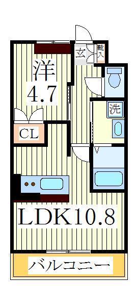 ルミナス(1LDK/2階)の間取り写真
