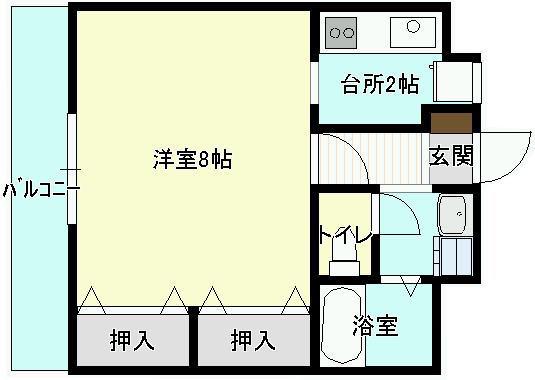 フレグランス成道(1K/3階)の間取り写真