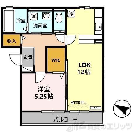 エル プエンテII(1LDK/1階)の間取り写真
