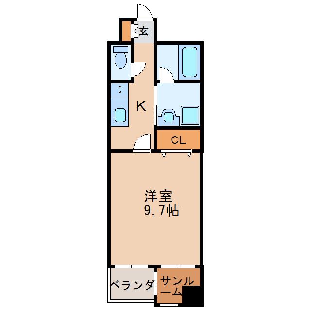 あいさきがけ(1K/6階)の間取り写真