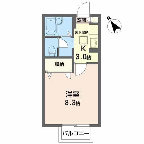 ディアス・グリーンヒル(1K/1階)の間取り写真