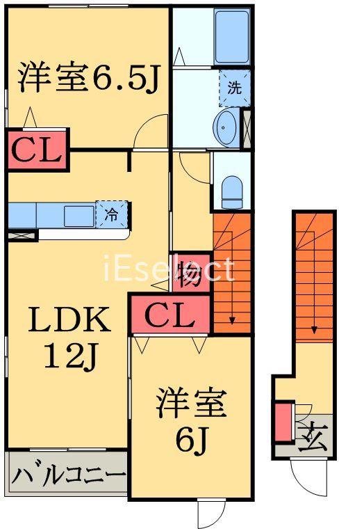 サンウエスト(2LDK/2階)の間取り写真