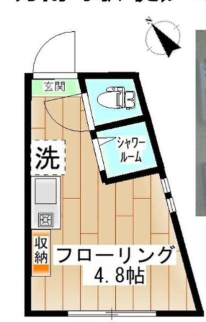 楽淇ハウス(ワンルーム/1階)の間取り写真