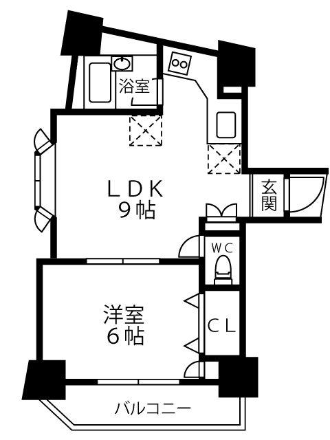 パークハイム駒沢(1LDK/1階)の間取り写真