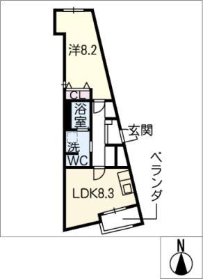 STORIA(1LDK/1階)の間取り写真