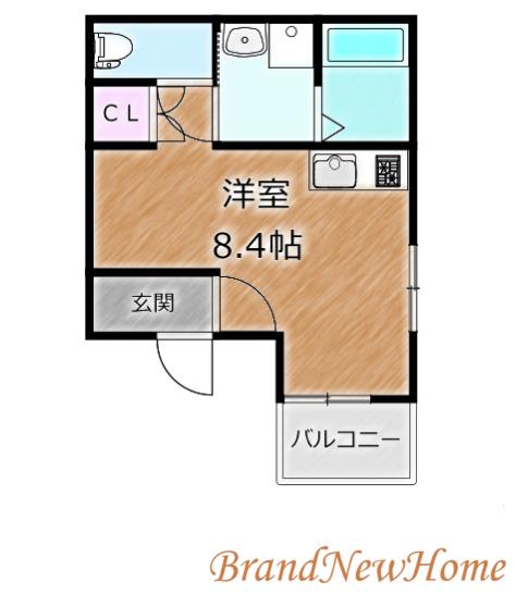 グランピア南半町西(ワンルーム/2階)の間取り写真