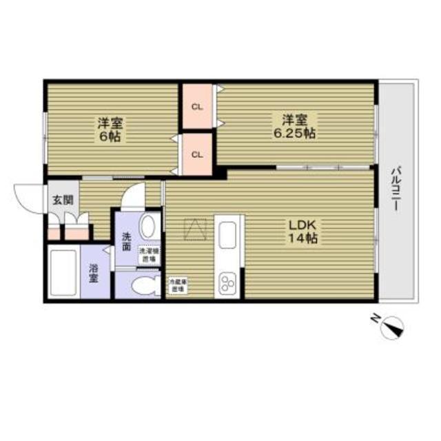 サンセット柏たなか(2LDK/1階)の間取り写真
