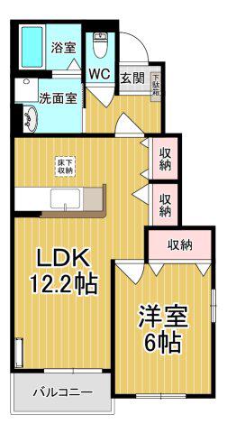 グレイスハイツA(1LDK/1階)の間取り写真