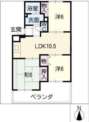 パスカル三宝(3LDK/1階)の間取り写真