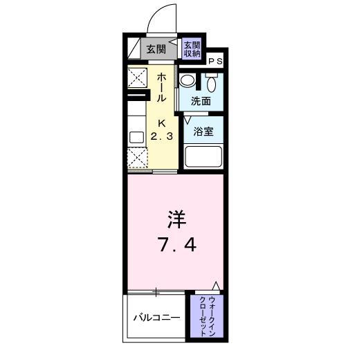 レジデンス・ヤギII(1K/4階)の間取り写真