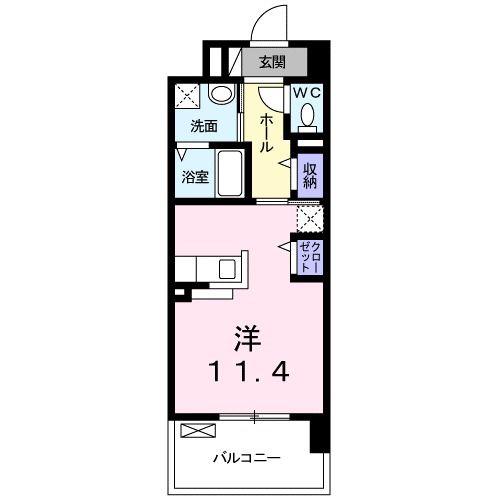 ラ・ルーチェK(ワンルーム/1階)の間取り写真