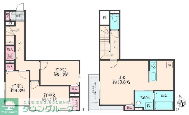 BLOOM COURT(3LDK/1階)の間取り写真