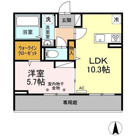 センチュリーハイツ(1LDK/1階)の間取り写真